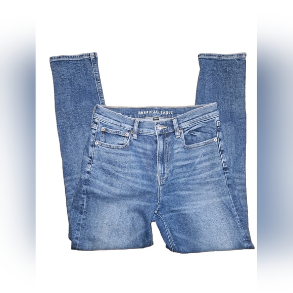 American Eagle Outfitters Stretch Womens Size 8 Blue Skinny Jeans EUC - Picture 13 of 16